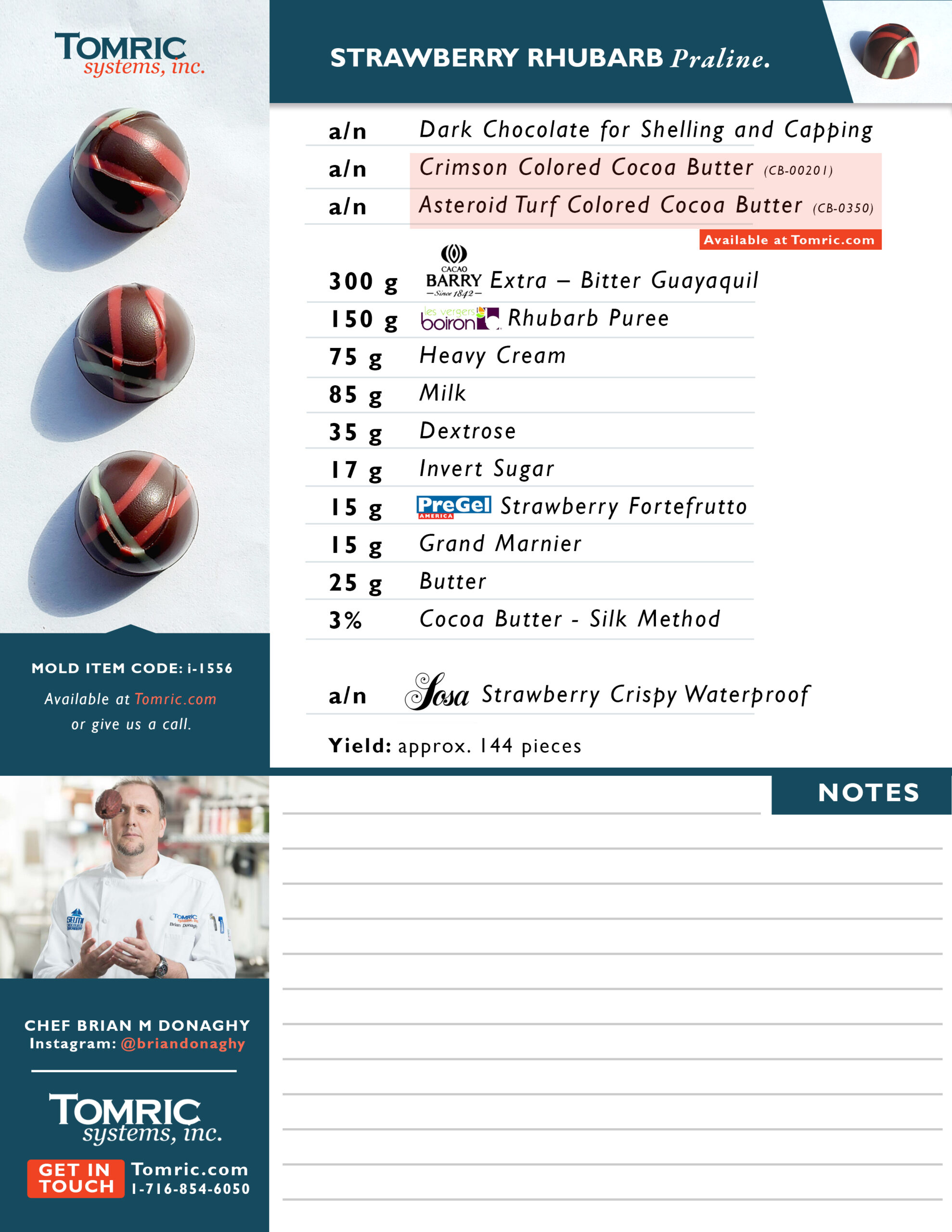 Recipe Card for Strawberry Rhubarb Praline